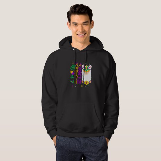 Mardi Gras No Prob Llama Funny Mardi Gras Carnival Hoodie (Voorkant volledig)