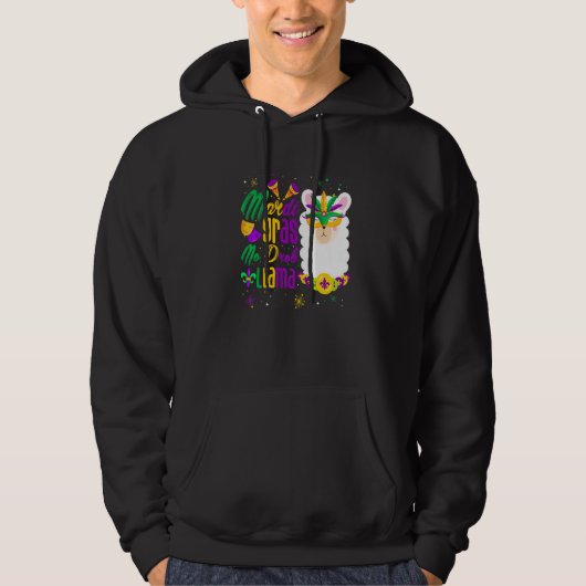 Mardi Gras No Prob Llama Funny Mardi Gras Carnival Hoodie (Voorkant)