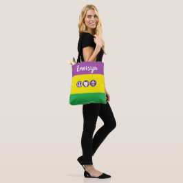 Mardi Gras NOLA aangepaste Peace Love Parades Canv Tote Bag
