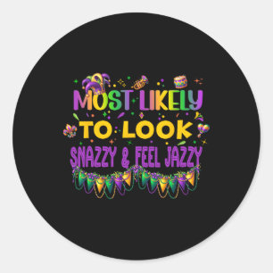 Mardi Gras Nola Carnaval Meest waarschijnlijk Matc Ronde Sticker