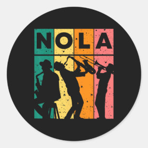 Mardi Gras Nola New Orleans Carnaval 2025 Jazz RET Ronde Sticker