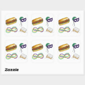 Mardi Gras NOLA New Orleans Masker Beads Vierkante Sticker (Vel)