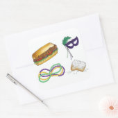 Mardi Gras NOLA New Orleans Masker Beads Vierkante Sticker (Envelop)