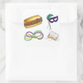 Mardi Gras NOLA New Orleans Masker Beads Vierkante Sticker (Tas)
