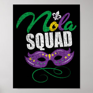 Mardi Gras Nola Squad Verdrietig New Orleans Krale Poster