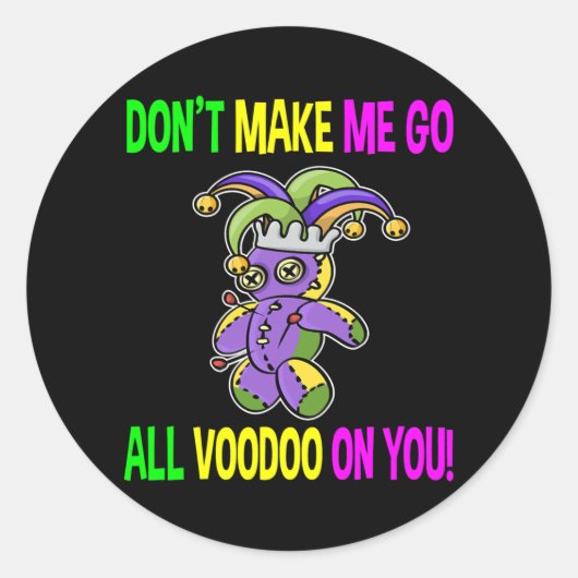 Mardi gras nola voodoo doll kostuum Man Ronde Sticker (Voorkant)
