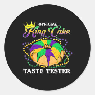 Mardi Gras Officiële koning Cake Taste Tester Funn Ronde Sticker
