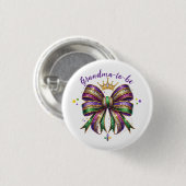 Mardi Gras Oma-in-spe Ronde Button 3,2 Cm (Voorkant /achterkant)
