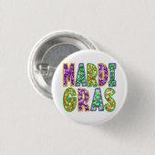 Mardi Gras Ontwerp Knoop Ronde Button 3,2 Cm (Voorkant /achterkant)