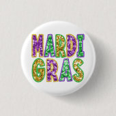 Mardi Gras Ontwerp Knoop Ronde Button 3,2 Cm (Voorkant)