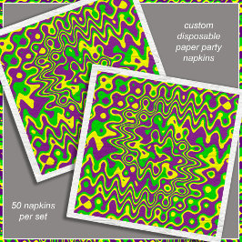 [Mardi Gras Op-Art] Paars groenboek Servet