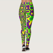 [Mardi Gras Op-Art] Paarse groene geel Leggings (Achterkant)