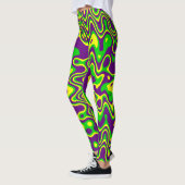 [Mardi Gras Op-Art] Paarse groene geel Leggings (Links)