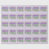 Mardi Gras op groene stenen Cadeaupapier (Vlak)