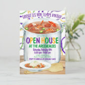 Mardi Gras Open Huis Uitnodiging (Staand voorkant)