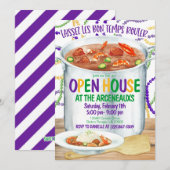 Mardi Gras Open Huis Uitnodiging (Voorkant / Achterkant)