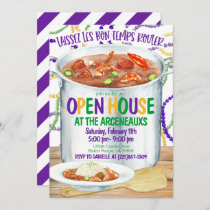 Mardi Gras Open Huis Uitnodiging