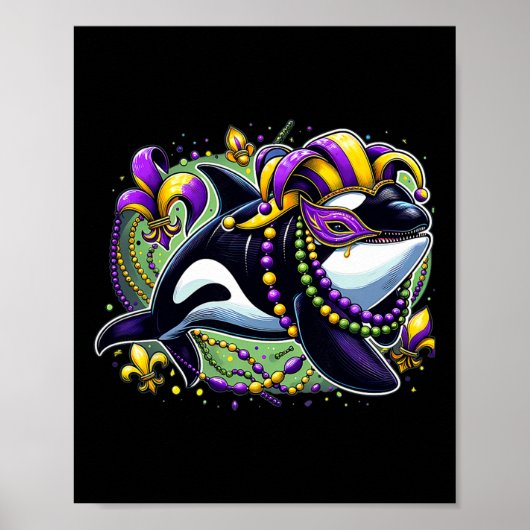 Mardi Gras Orca Whale Poster (Voorkant)