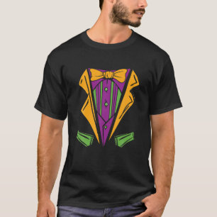 Mardi Gras-outfit kralen carnavalsfeest kostuum T-shirt