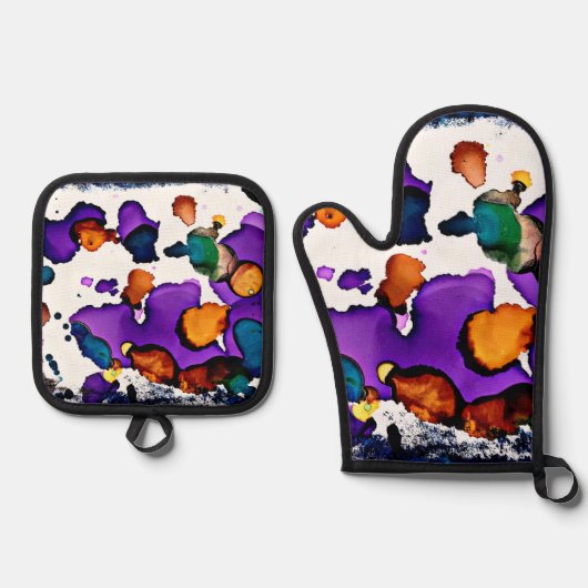 Mardi Gras Ovenwant & Pannenlap Set (Voorkant)