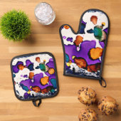 Mardi Gras Ovenwant & Pannenlap Set (Top down)