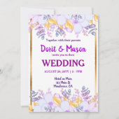 Mardi Gras Paars en Goud | Zachte Paarse Bloemen Kaart (Voorkant)