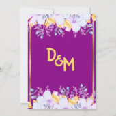 Mardi Gras Paars en Goud | Zachter Paarse Bloemen Kaart (Achterkant)