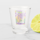 Mardi Gras Paars Gold Mask Shot Glas (Achterkant)