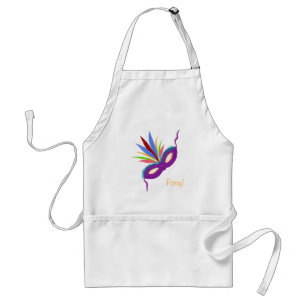 Mardi Gras Paars Mask & Feathers Party Fun Schort