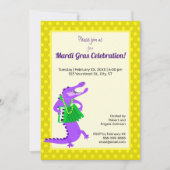 Mardi Gras Paarse Alligator Kaart (Voorkant)