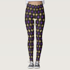 MARDI GRAS PAARSE BLACK GOLD ACTIEVE LEGGINGS
