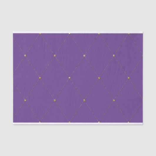 MARDI GRAS PAARSE DIAMOND PATRONEN TISSUEPAPIER (Voorkant)