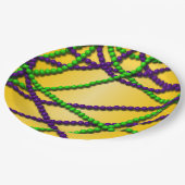 Mardi Gras Paarse en groene kralen Papieren Bordje (Gekanteld)
