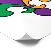 Mardi Gras Paarse Gellow Green Fleur de Lis Poster (Hoek)