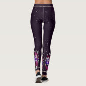 Mardi Gras Paarse Glitter Feather Pendant Leggings (Achterkant)