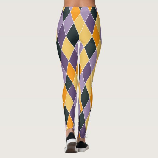 Mardi Gras Paarse Goud Hoge Kwaliteit Vrouwen Leggings (Achterkant)