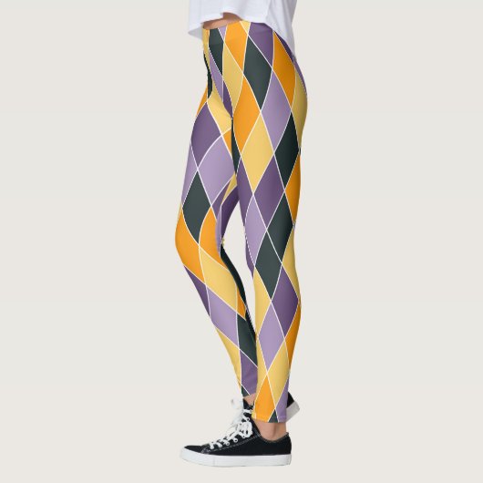 Mardi Gras Paarse Goud Hoge Kwaliteit Vrouwen Leggings (Links)