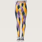 Mardi Gras Paarse Goud Hoge Kwaliteit Vrouwen Leggings (Voorkant)