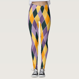 Mardi Gras Paarse Goud Hoge Kwaliteit Vrouwen Leggings