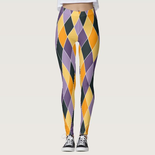 Mardi Gras Paarse Goud Hoge Kwaliteit Vrouwen Leggings (Voorkant)