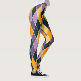 Mardi Gras Paarse Goud Hoge Kwaliteit Vrouwen Leggings