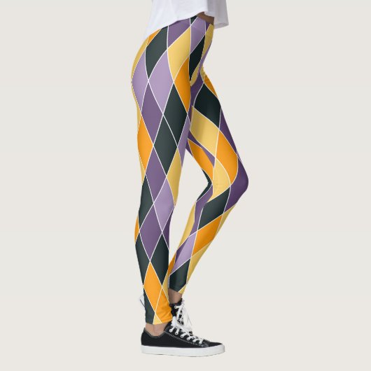 Mardi Gras Paarse Goud Hoge Kwaliteit Vrouwen Leggings (Rechts)