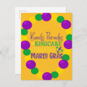 Mardi Gras Paarse gouden kralen Briefkaart (Voorkant / Achterkant)