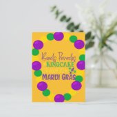 Mardi Gras Paarse gouden kralen Briefkaart (Staand voorkant)