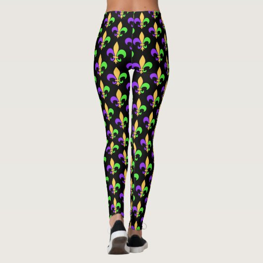 Mardi Gras Paarse Green en Gold New Orleans Leggings (Achterkant)