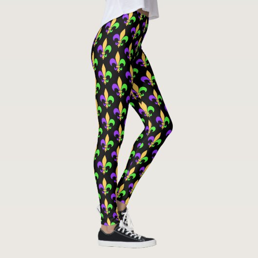 Mardi Gras Paarse Green en Gold New Orleans Leggings (Rechts)