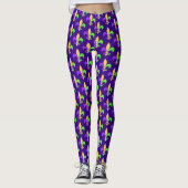 Mardi Gras Paarse Groen en Goud New Orleans Leggings (Voorkant)
