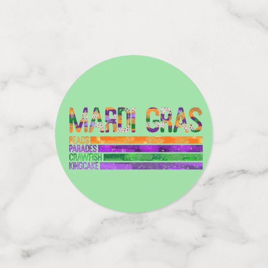 Mardi Gras Paarse groen geel Confetti (Kleine voorkant)