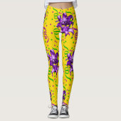 Mardi Gras Paarse masker en Confetti Leggings (Voorkant)