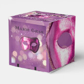 Mardi Gras Paarse Masker Favoriet Dozen Bedankdoosjes (Achterkant)
